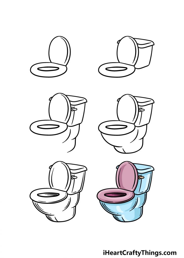 Toilet Drawing How To Draw A Toilet Step By Step