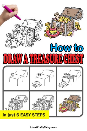 Treasure Chest Drawing - How To Draw A Treasure Chest Step By Step