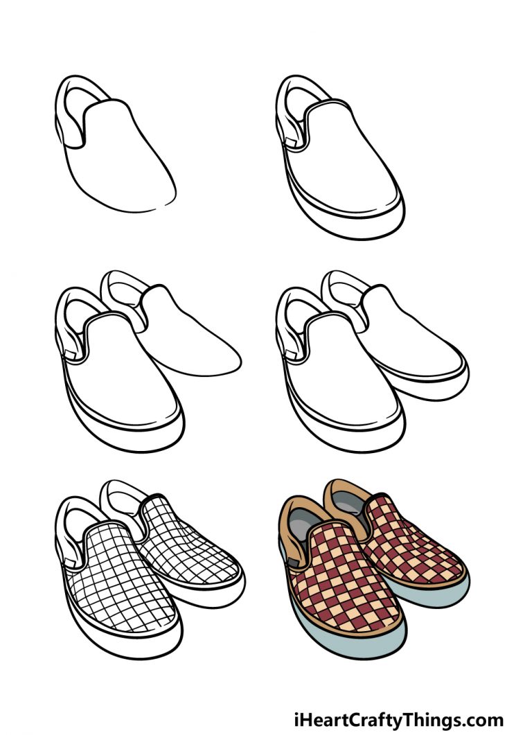 Vans Shoes Drawing How To Draw Vans Shoes Step By Step