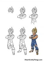 Vegeta Drawing - How To Draw Vegeta Step By Step