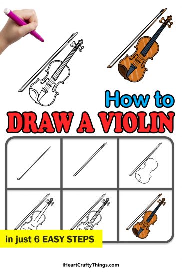 Violin Drawing - How To Draw A Violin Step By Step