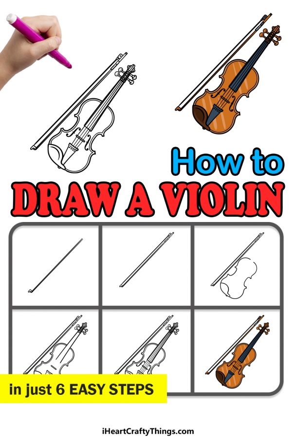 Violin Drawing How To Draw A Violin Step By Step