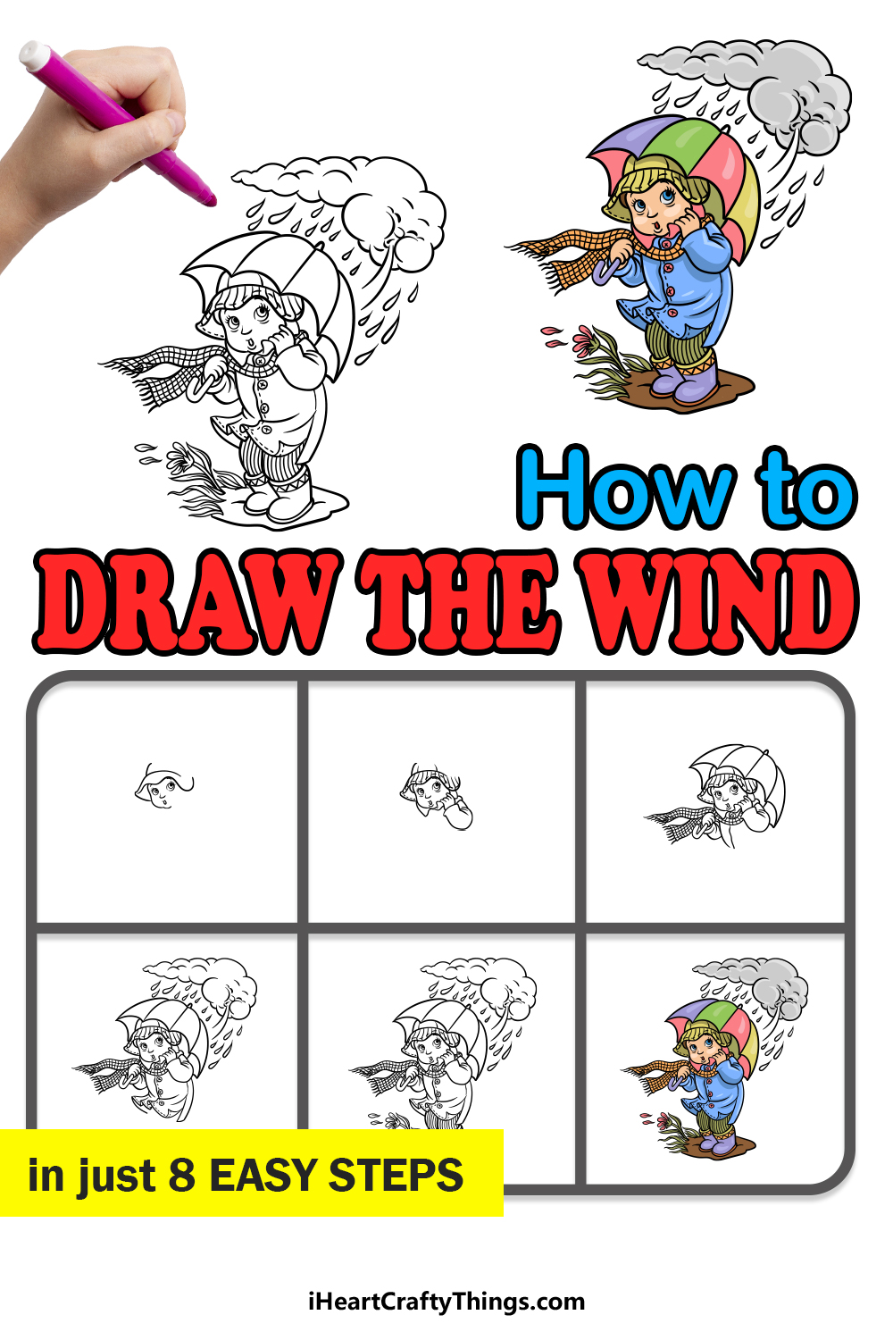 how to draw the wind in 8 easy steps