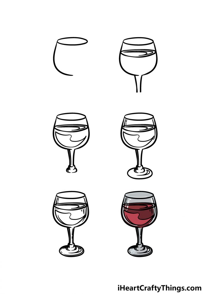 Wine Glass Drawing How To Draw A Wine Glass Step By Step 7281