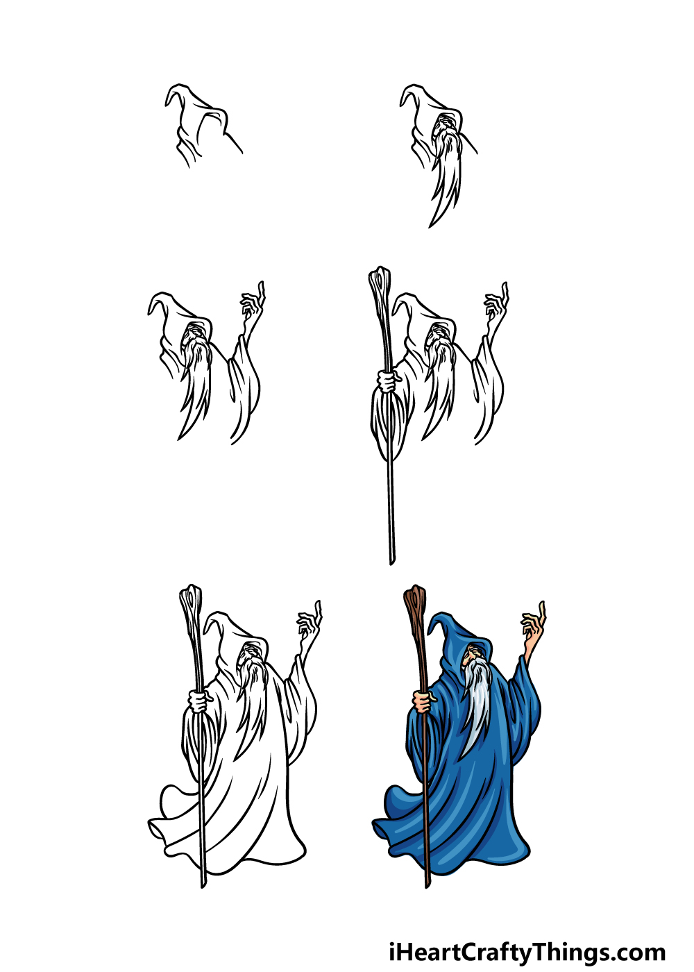 how to draw a wizard in 6 steps