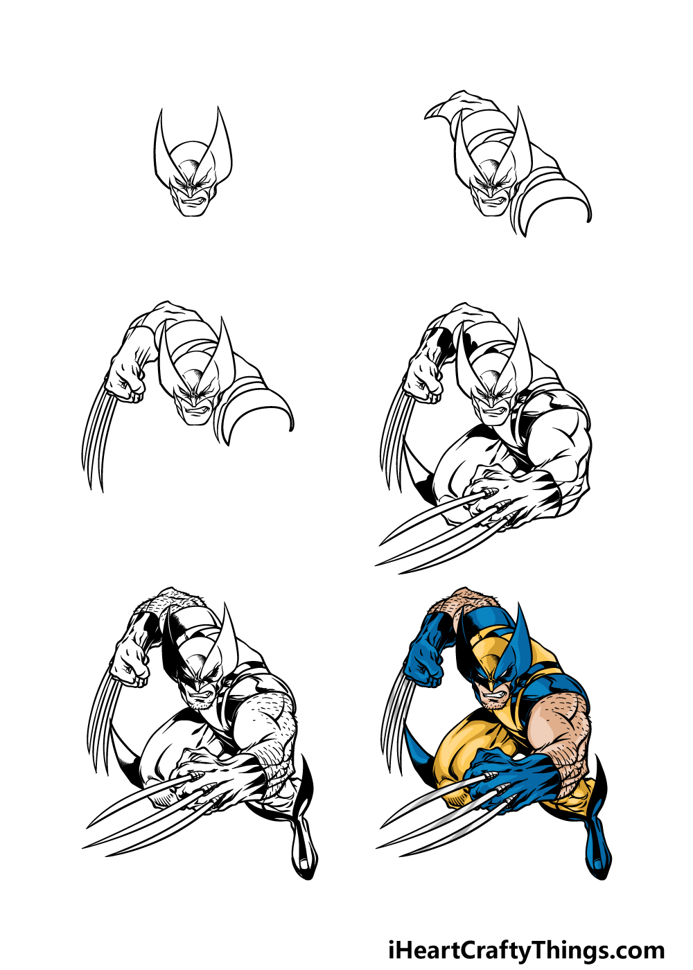 How To Draw Wolverine Easy Step by Step Drawing Guide by Dawn  DragoArt