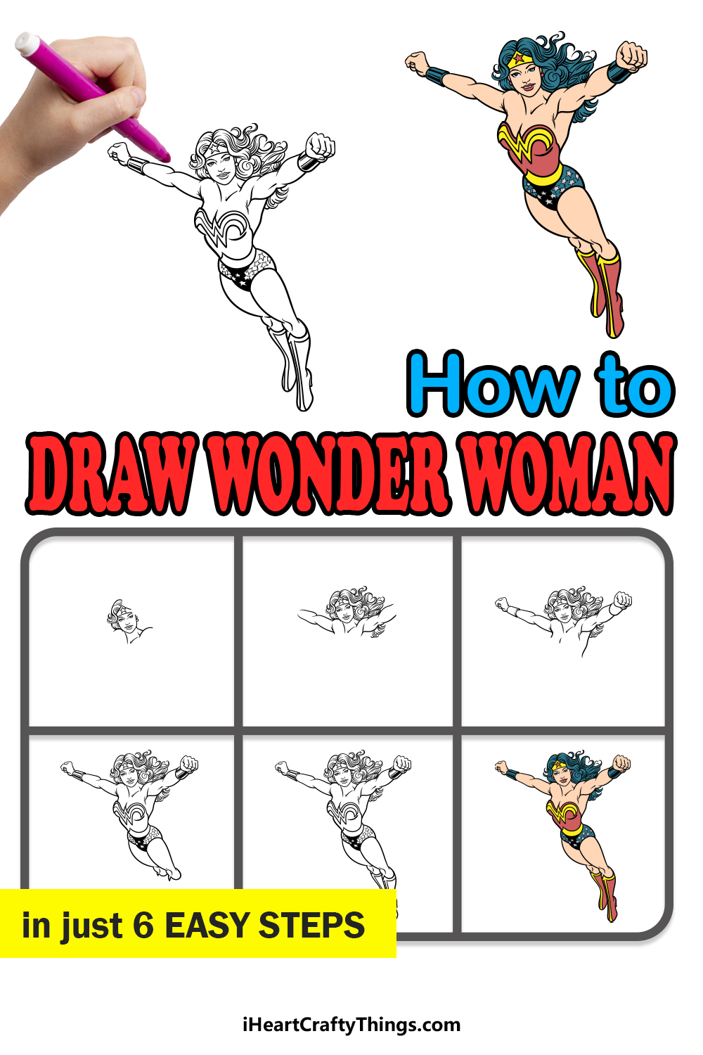 Wonder Woman Drawing Tutorial - How to draw Wonder Woman step by step