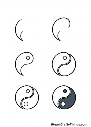 Yin And Yang Drawing - How To Draw Yin And Yang Step By Step