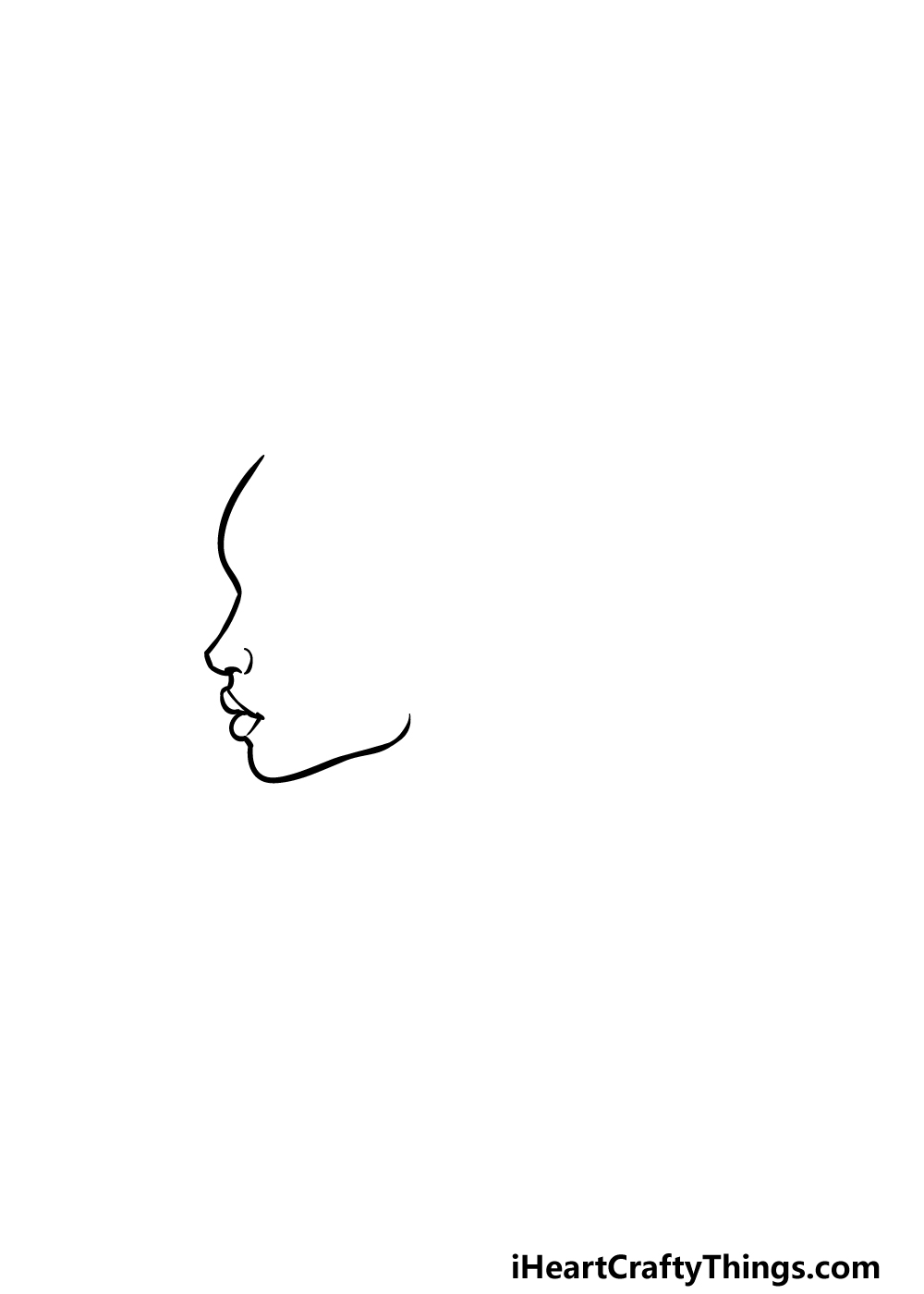 how to draw a Woman’s Side Profile step 1