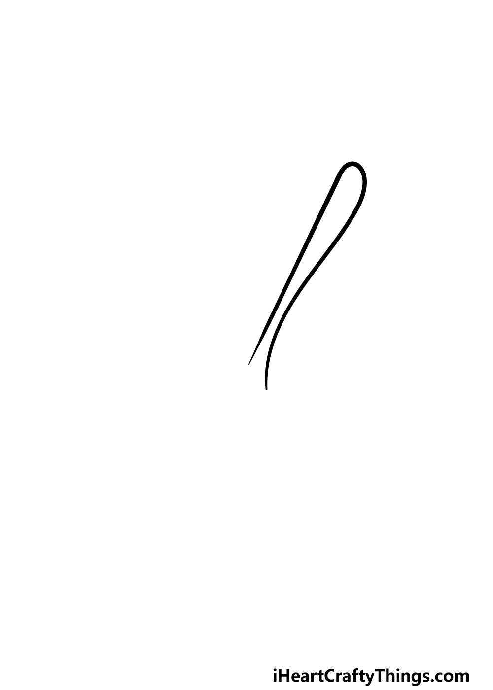 how to draw a fork step 1