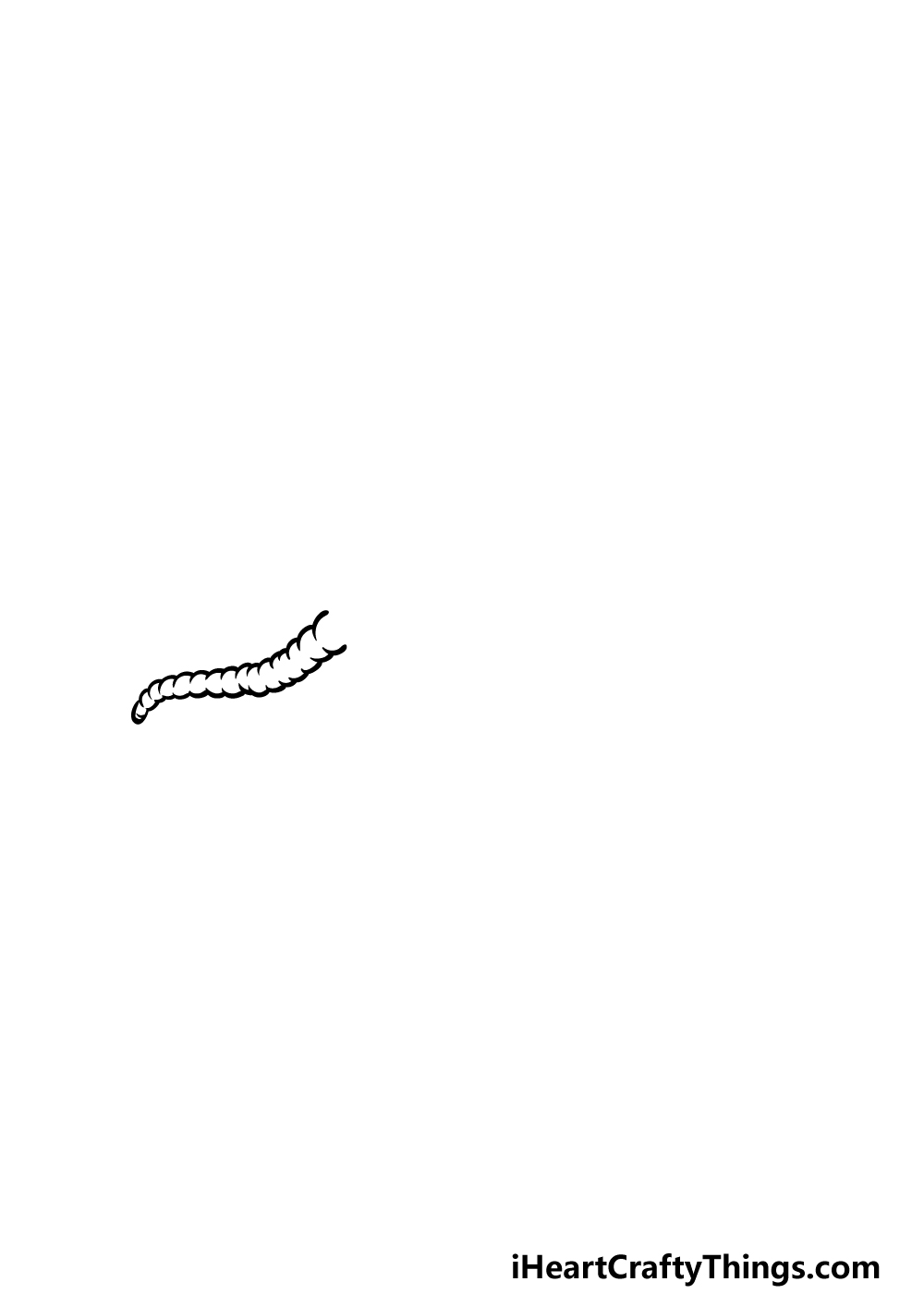 how to draw a worm step 1