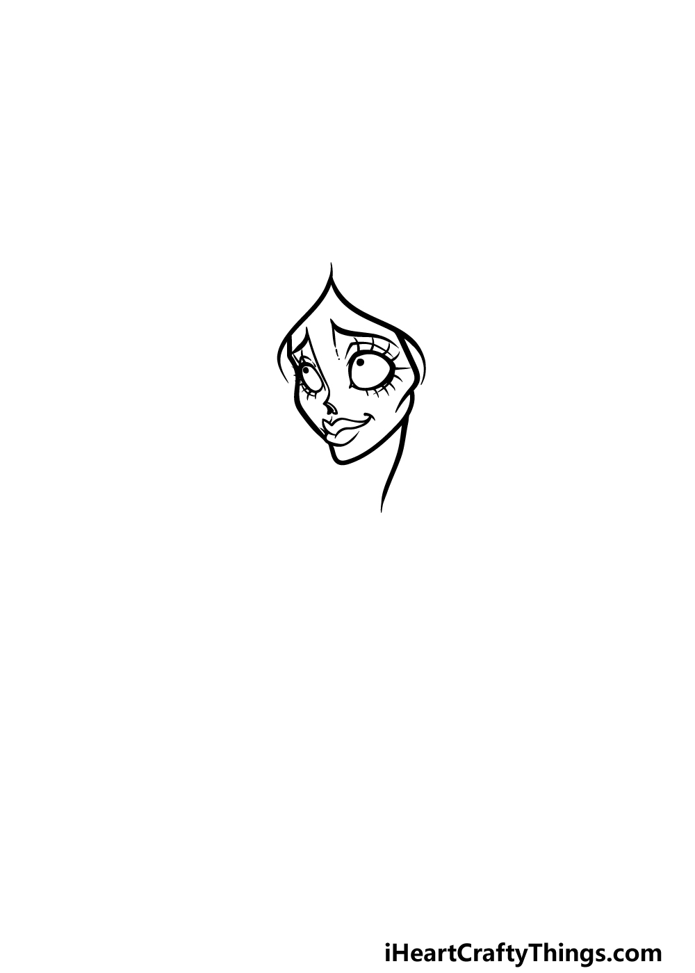how to draw the Corpse Bride step 1