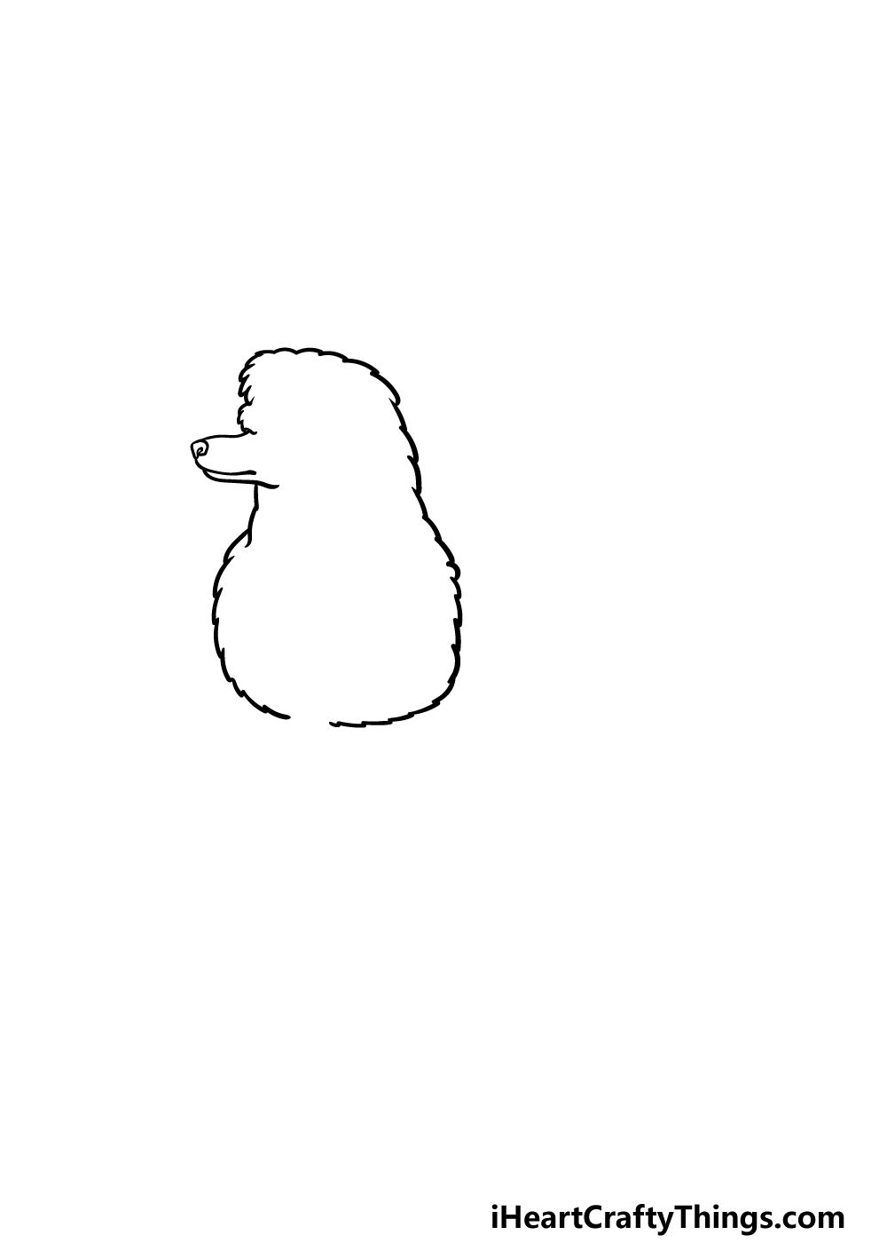 how to draw a Poodle step 1