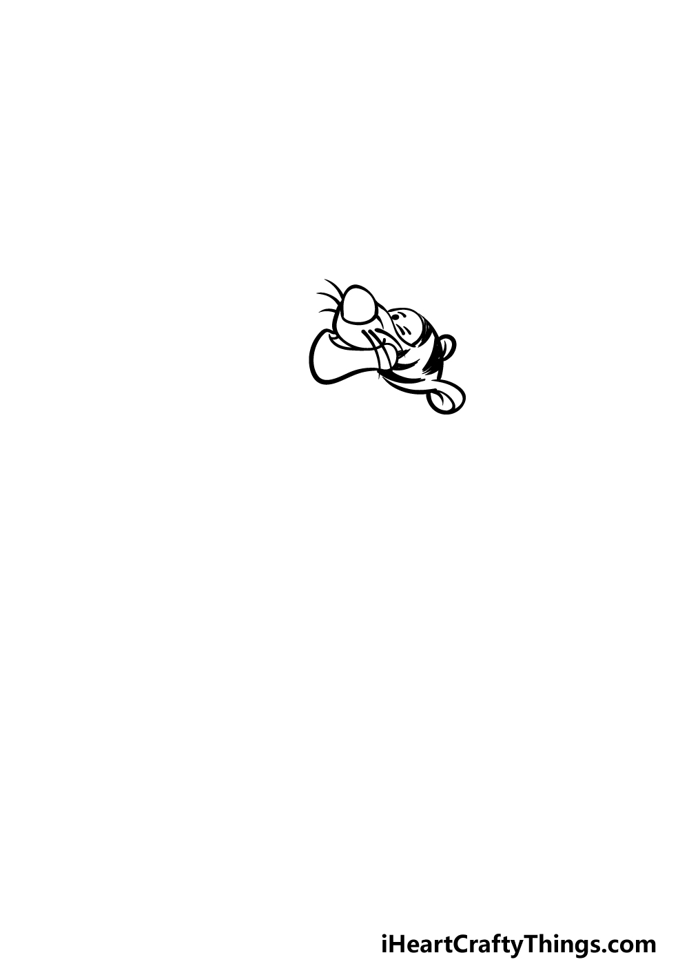how to draw Tigger step 1