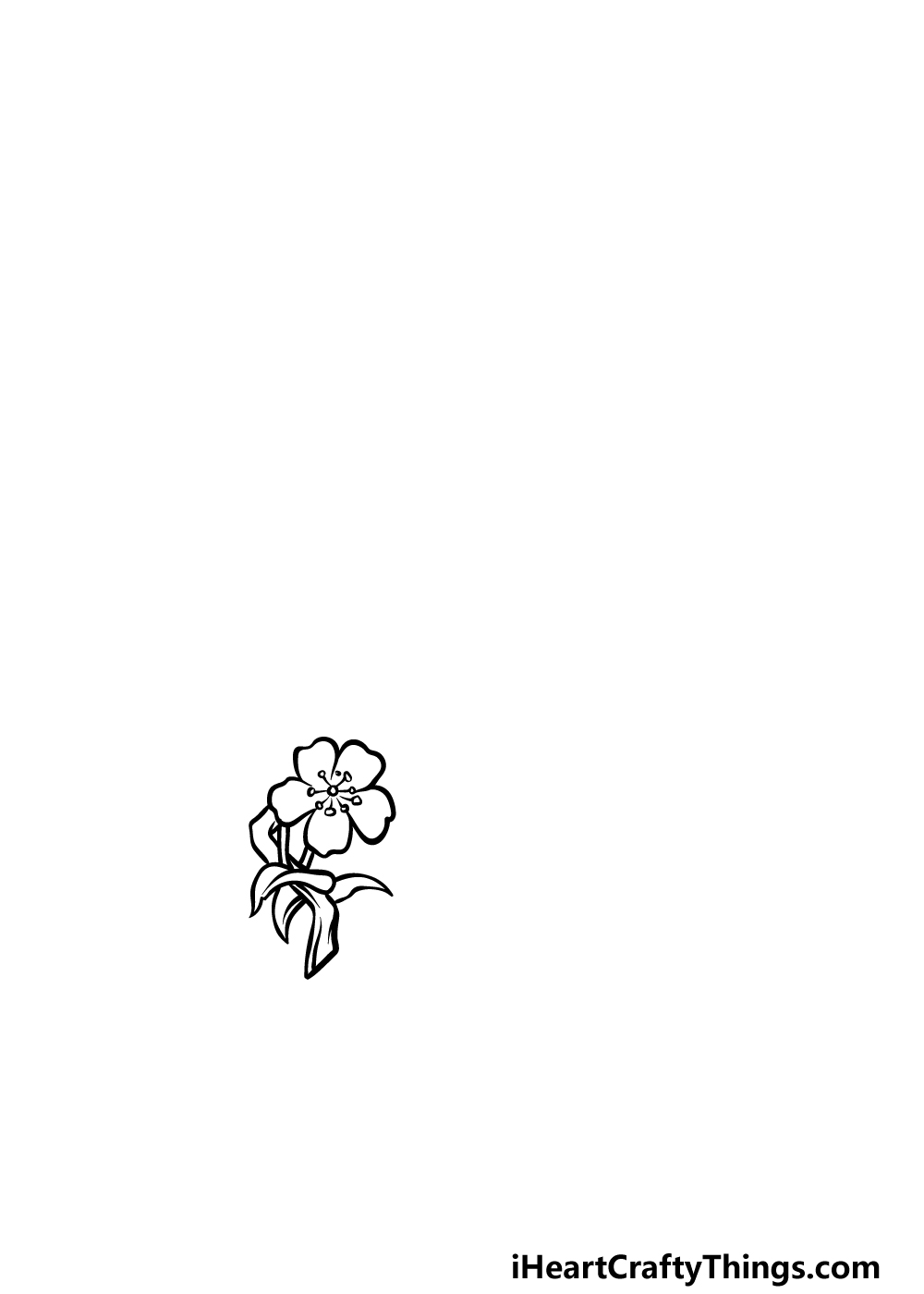 how to draw a Japanese flower step 1