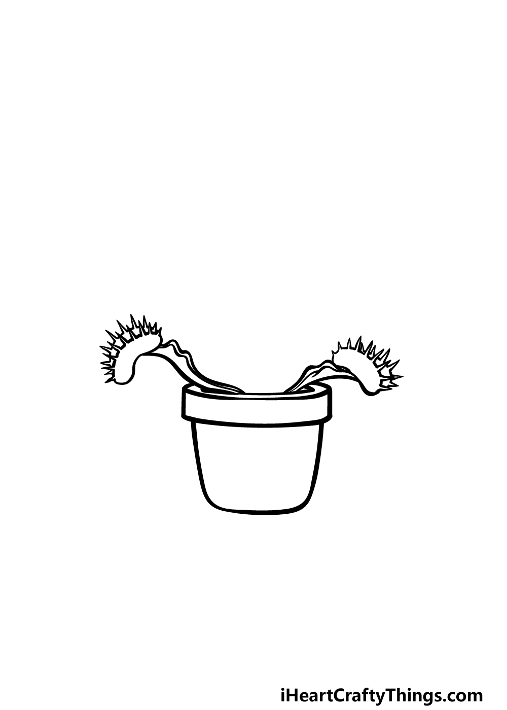 how to draw a Venus Fly Trap step 2