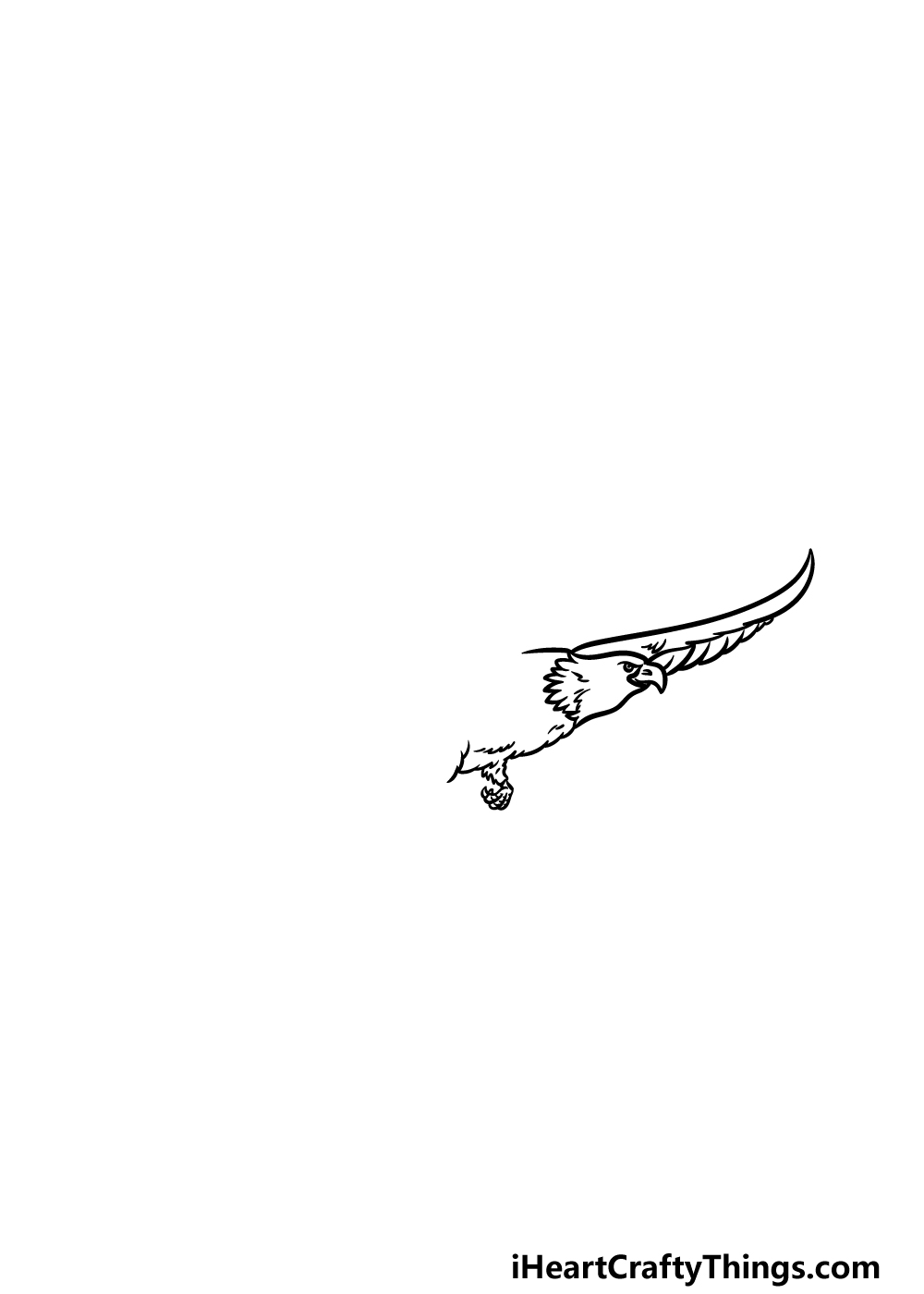 how to draw a Flying Eagle step 2