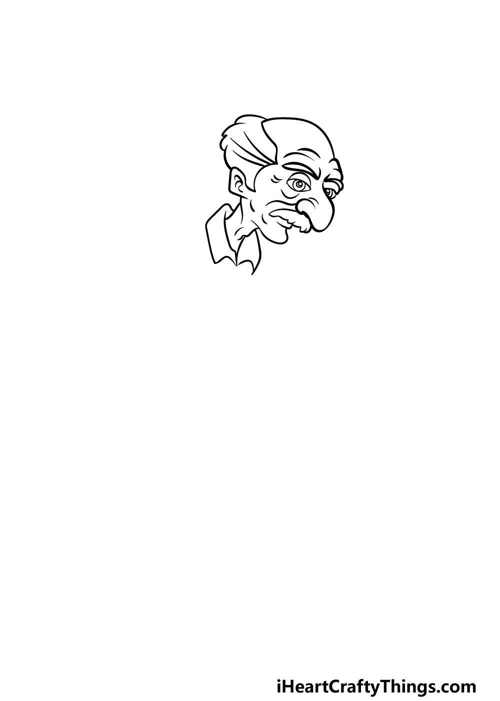 how to draw an old man step 2