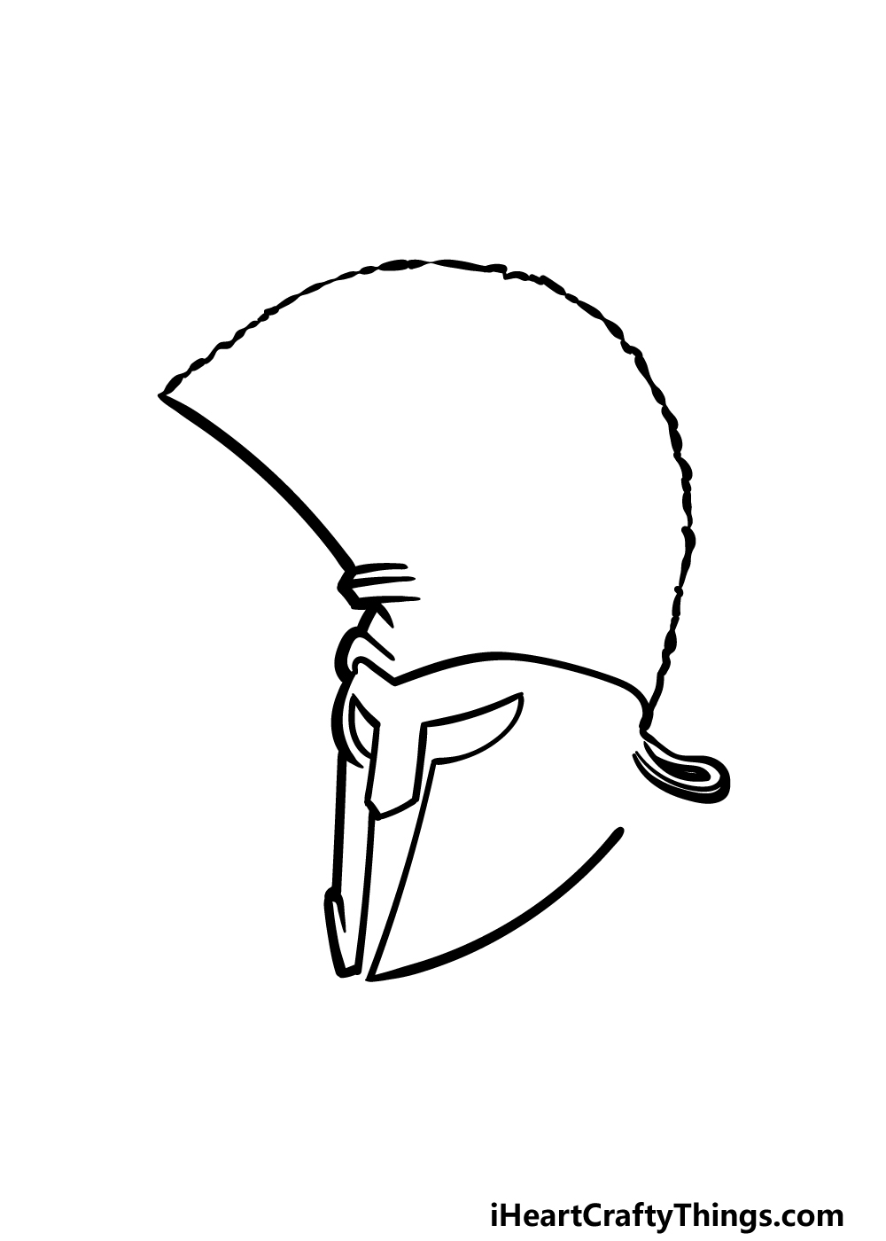 how to draw a Spartan Helmet step 2