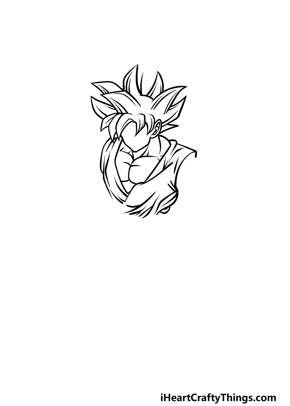 how to draw a Son Goku Ultra Instinct step 2