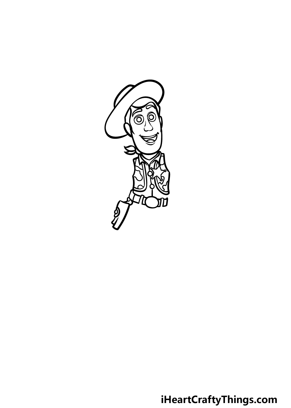 how to draw Woody step 2