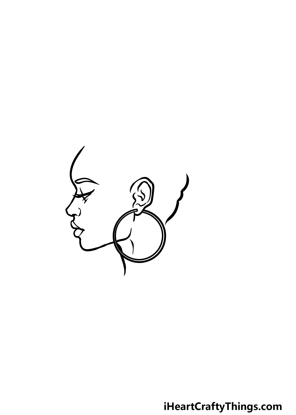 how to draw a Woman’s Side Profile step 2