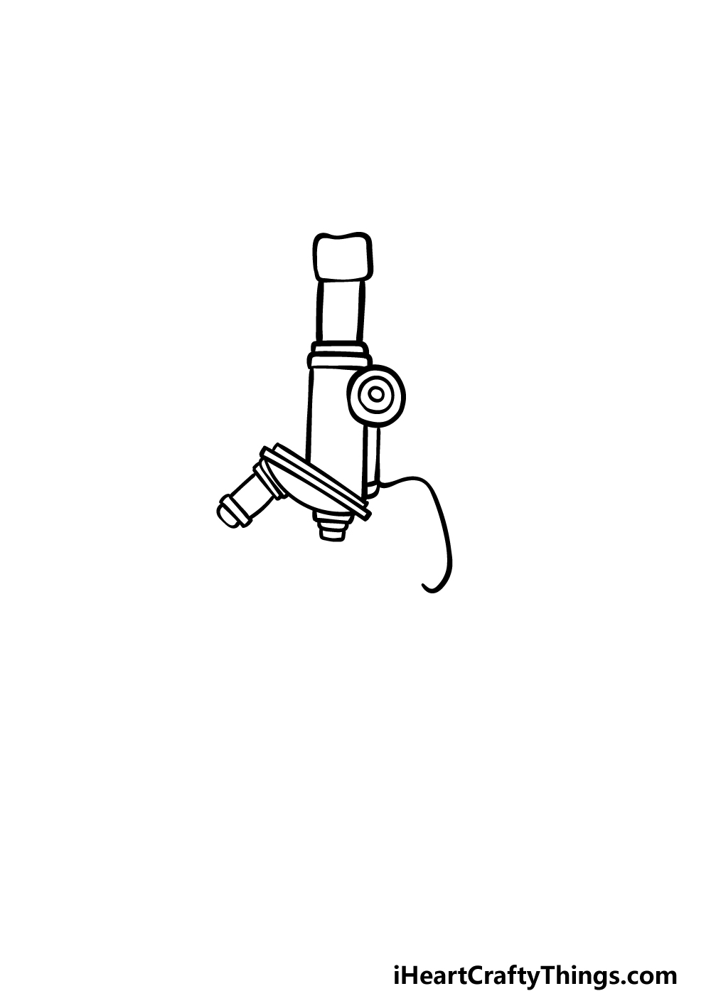 how to draw a microscope step 2