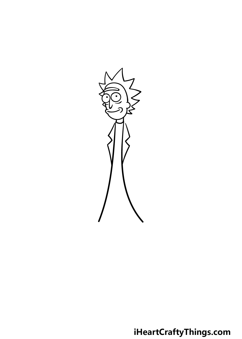 how to draw Rick step 2
