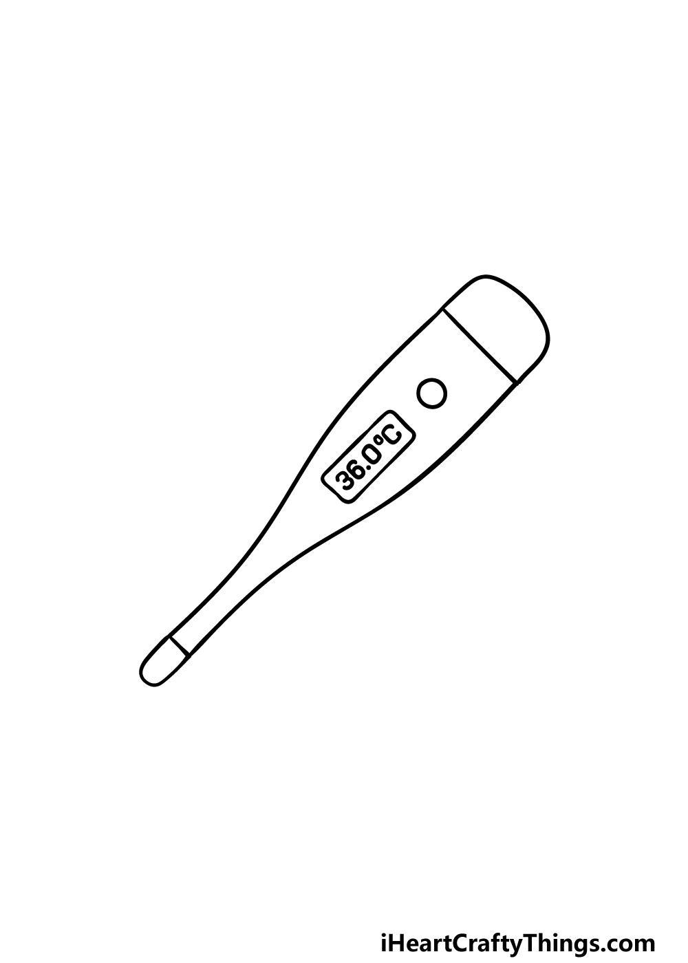 how to draw a thermometer step 2