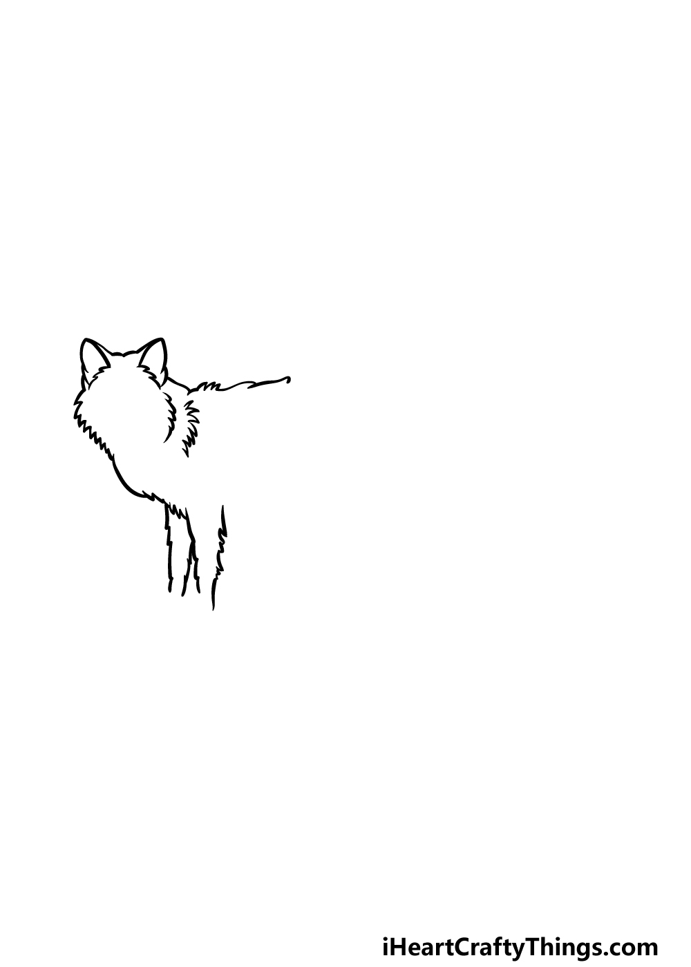 how to draw a red fox step 2