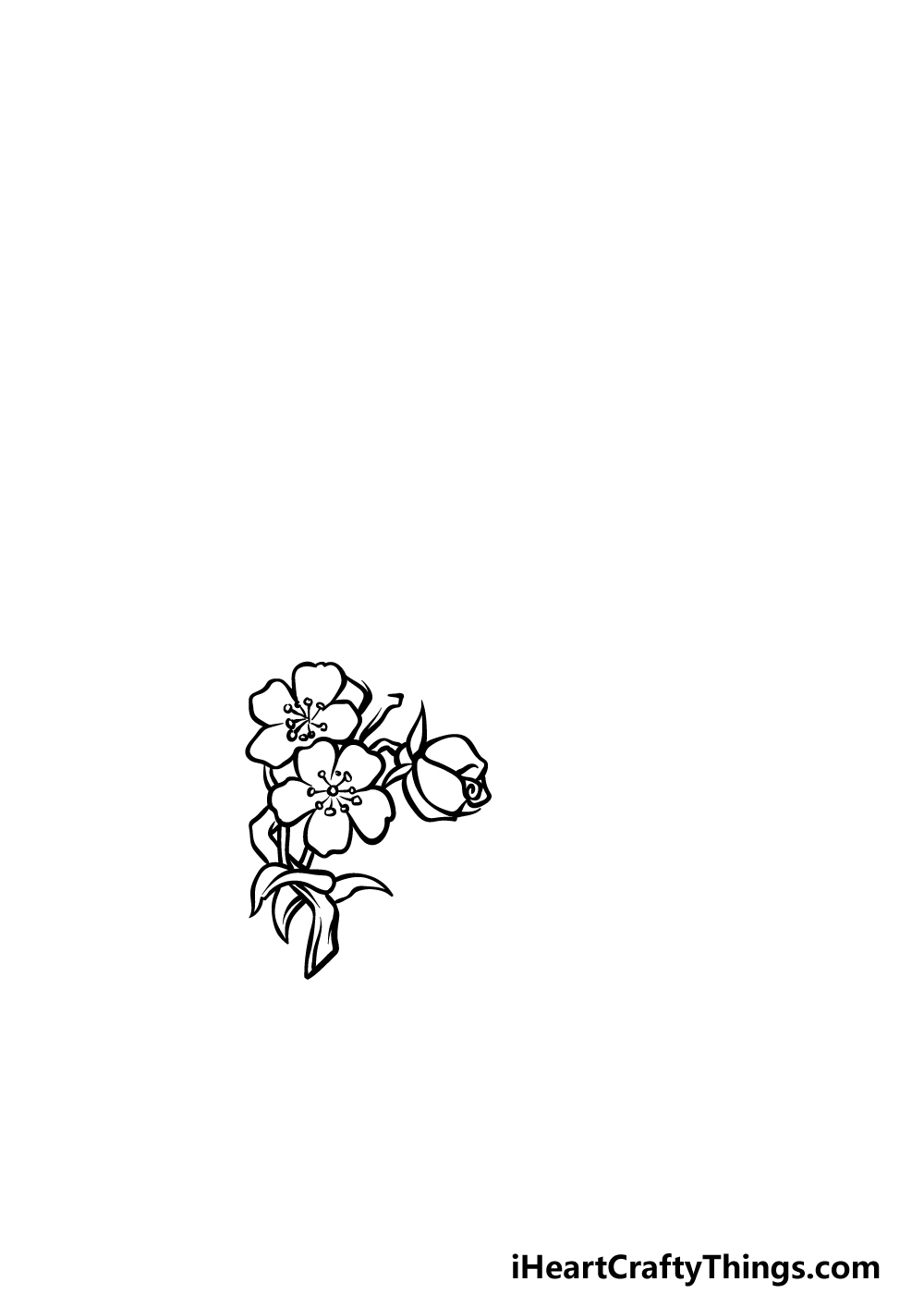 how to draw a Japanese flower step 2