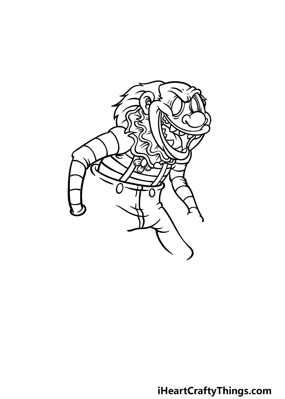 drawing a scary clown step 3