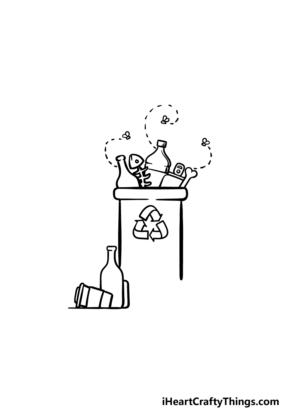 how to draw trash step 3