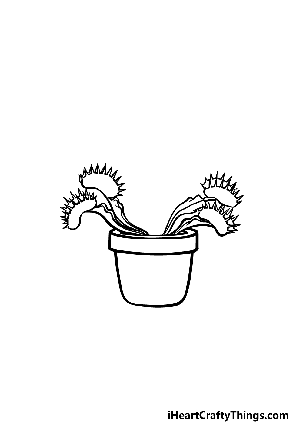how to draw a Venus Fly Trap step 3