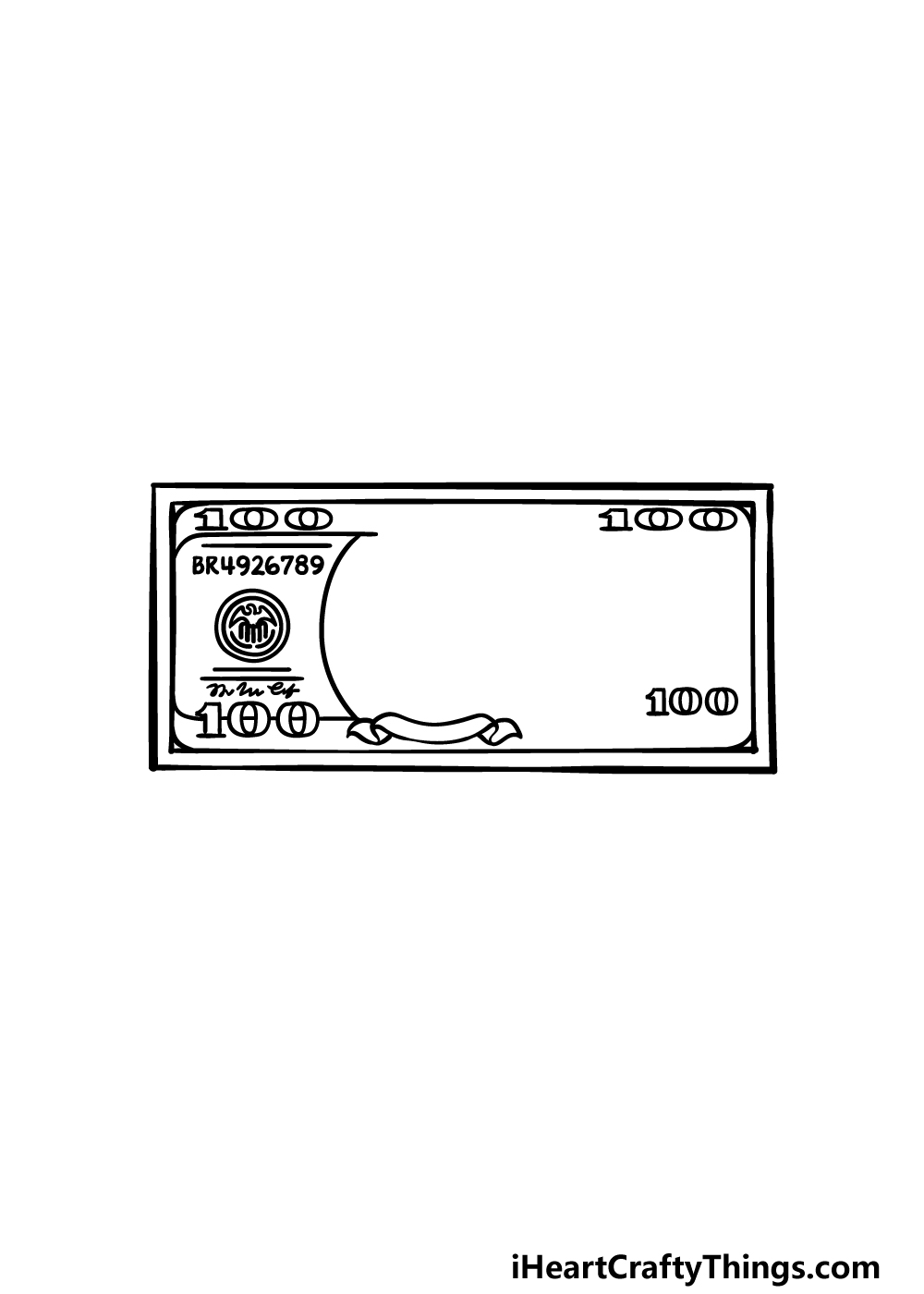 how to draw a Dollar Bill step 3