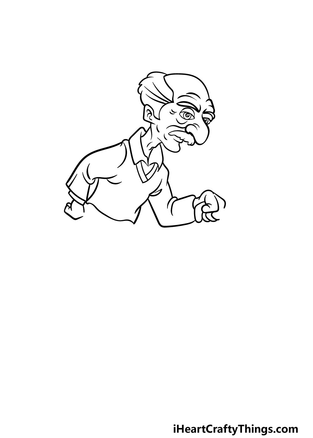 how to draw an old man step 3