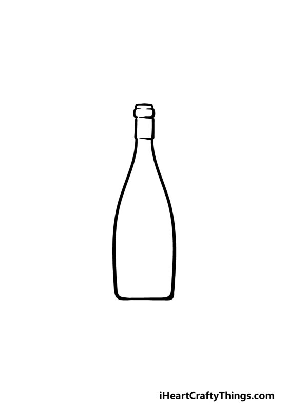 Wine Bottle Drawing - How To Draw A Wine Bottle Step By Step