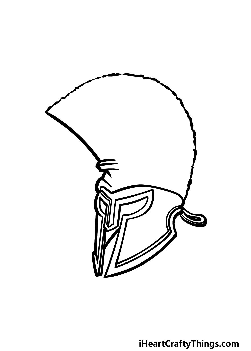 how to draw a Spartan Helmet step 3