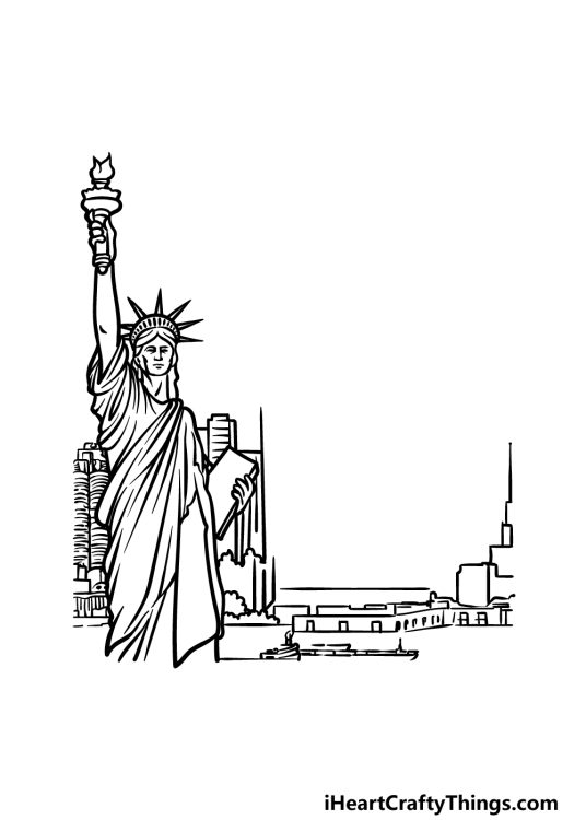 New York Drawing How To Draw New York Step By Step