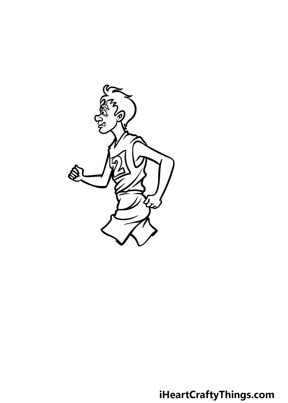 how to draw Running step 3
