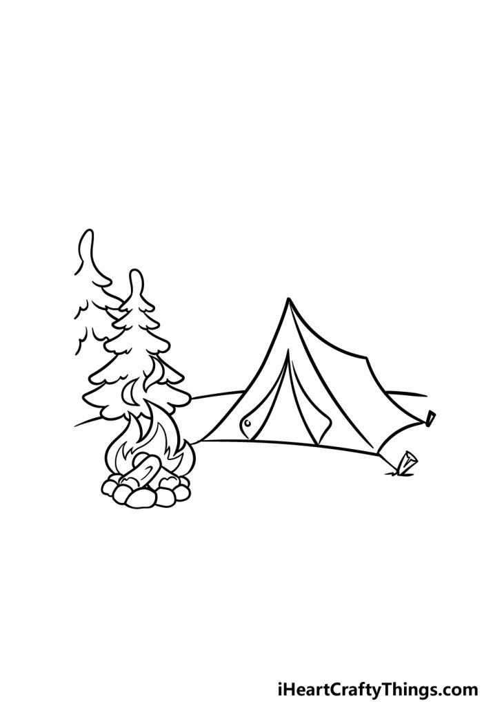 Camping Drawing How To Draw Camping Step By Step