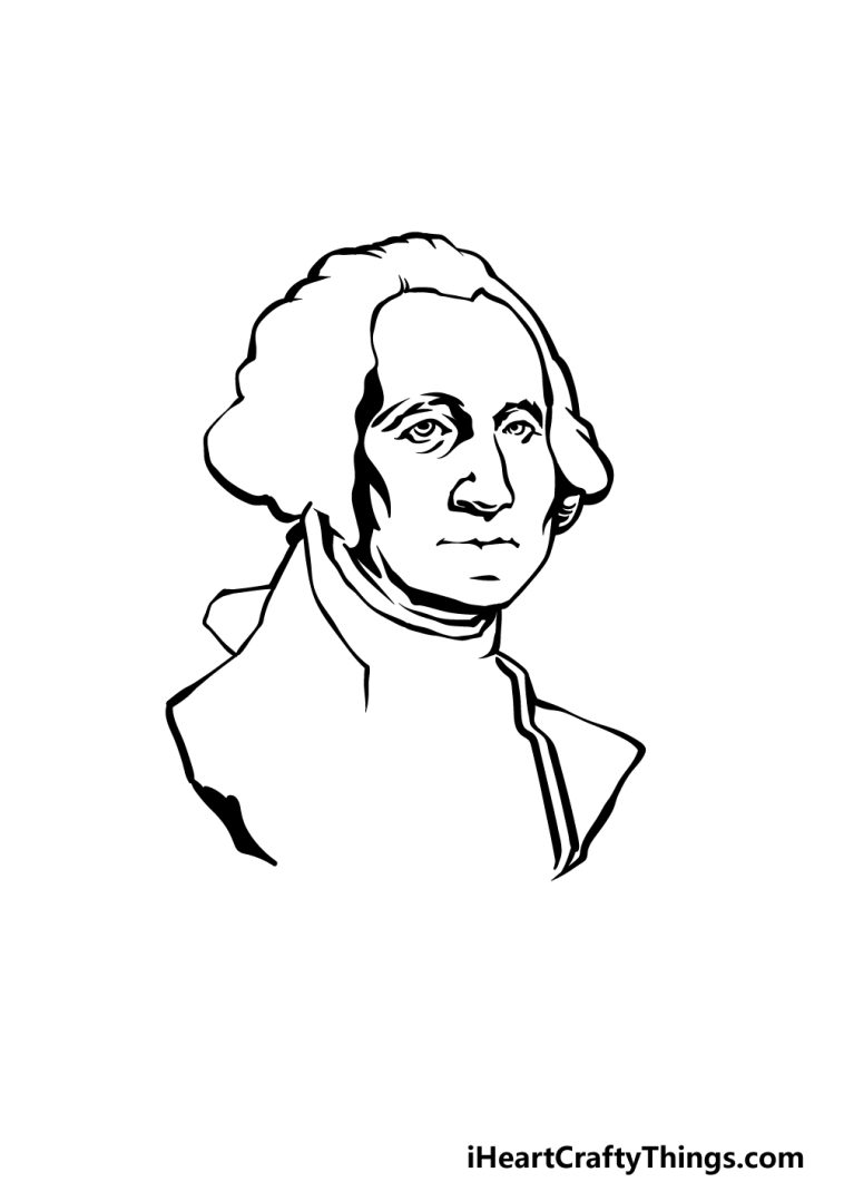 George Washington Drawing - How To Draw George Washington Step By Step