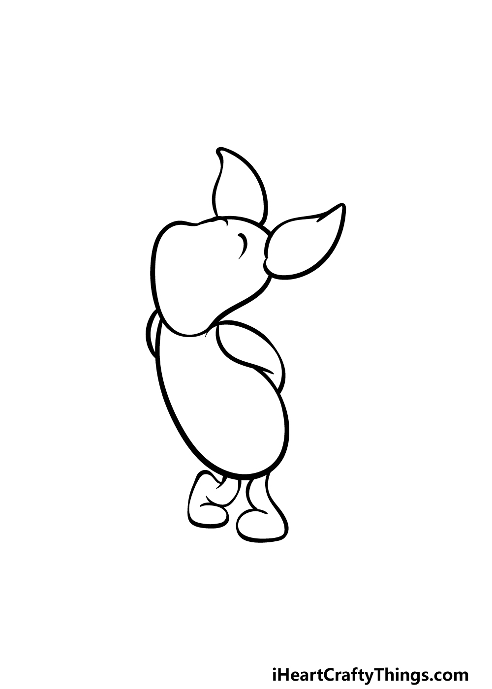 how to draw Piglet step 3