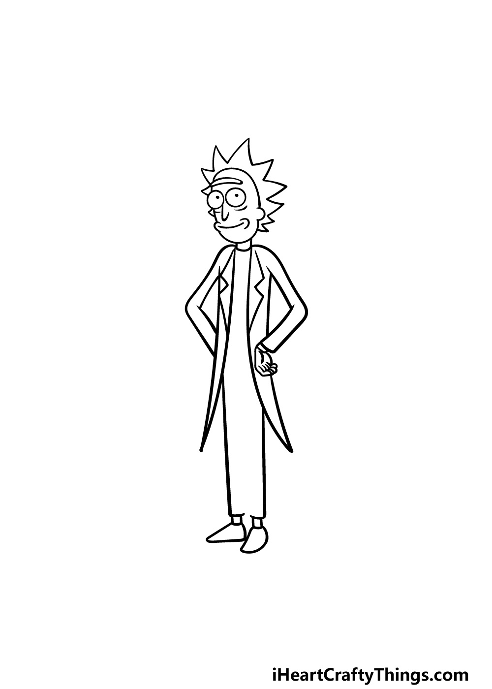 how to draw Rick step 3