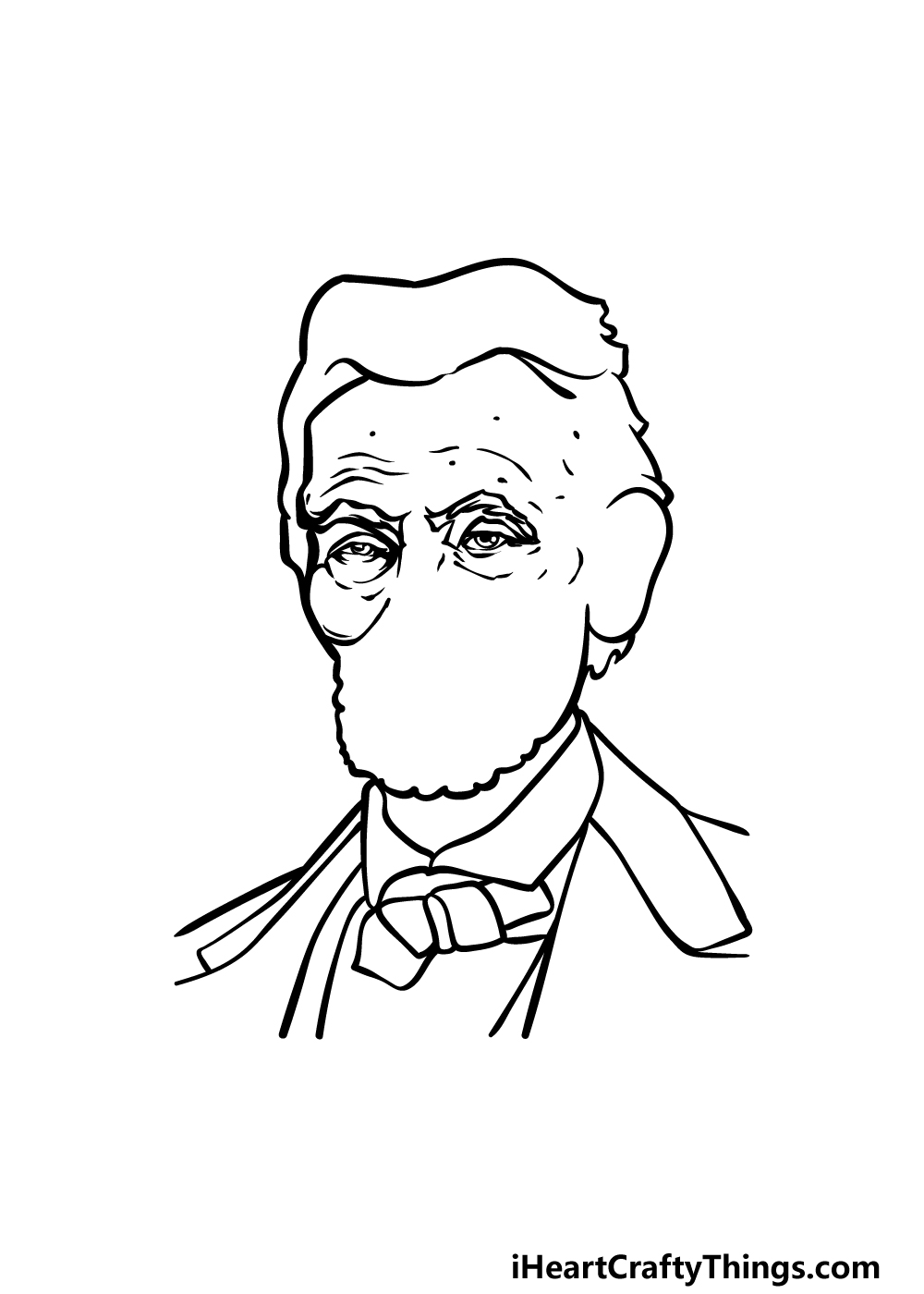 how to draw Abraham Lincoln step 3