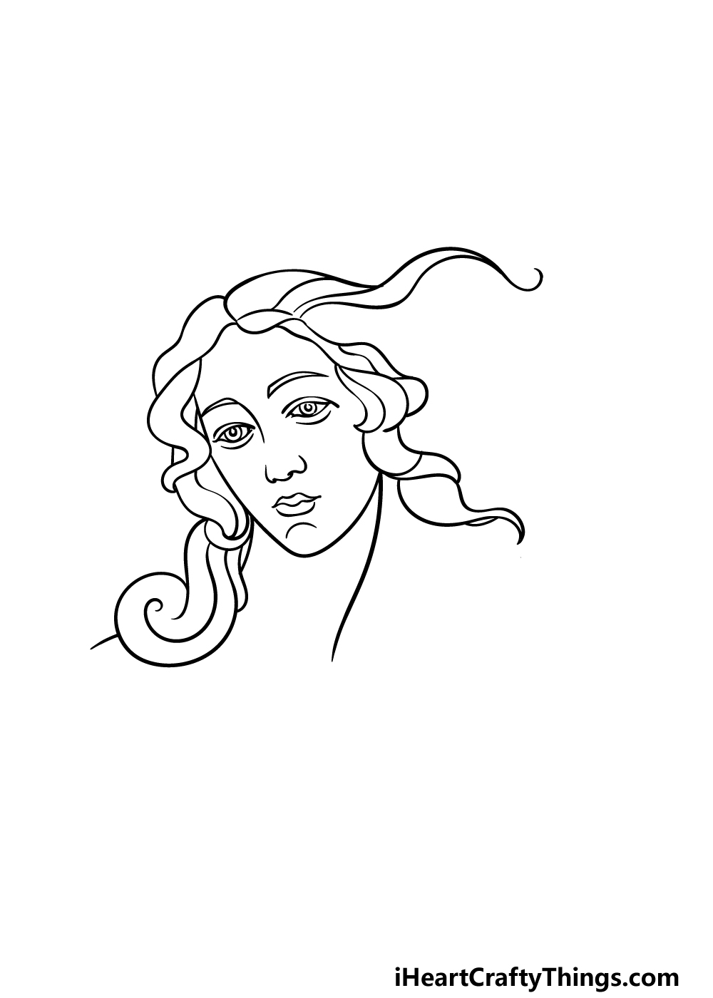 how to draw Aphrodite step 3