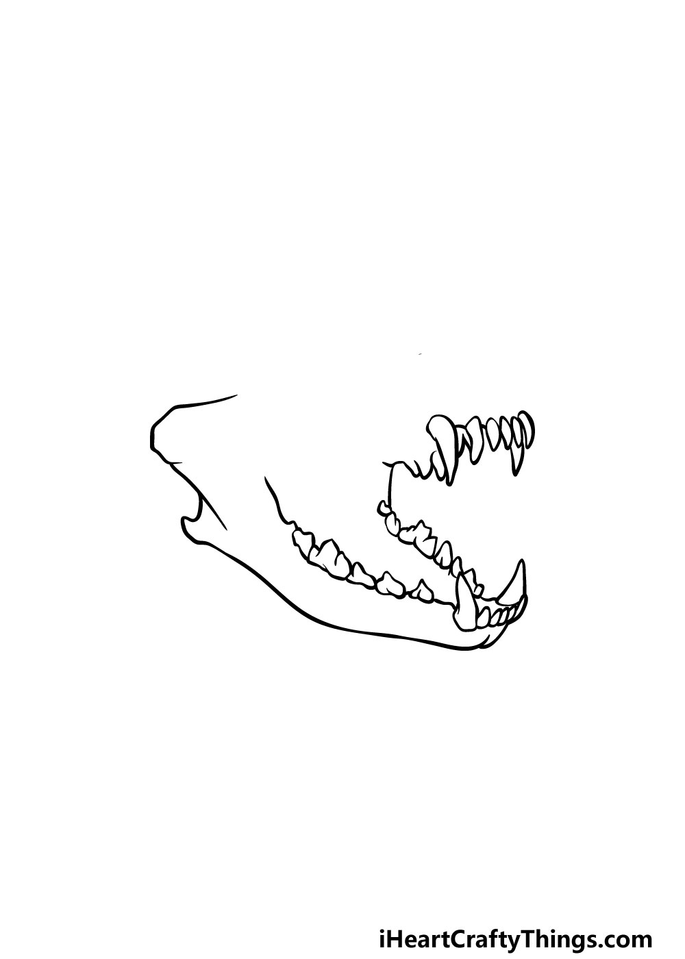 how to draw a Wolf Skull step 3