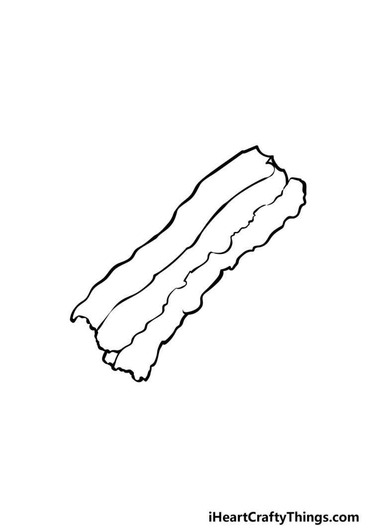 Bacon Drawing - How To Draw Bacon Step By Step