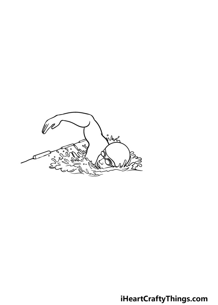 Swimming Drawing How To Draw Swimming Step By Step