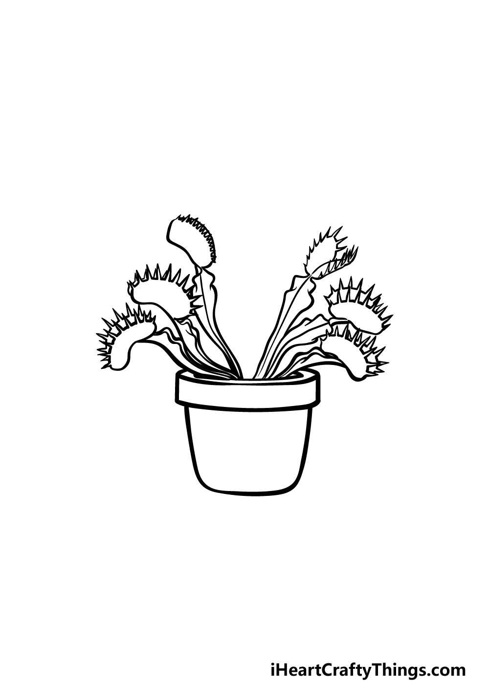 how to draw a Venus Fly Trap step 4